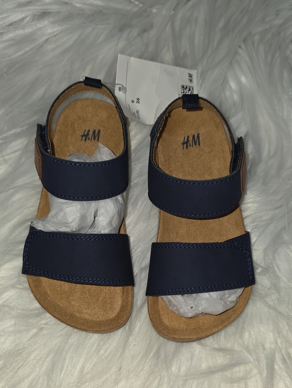 H&M Navy and Tan Kids' Double-Strap Sandals